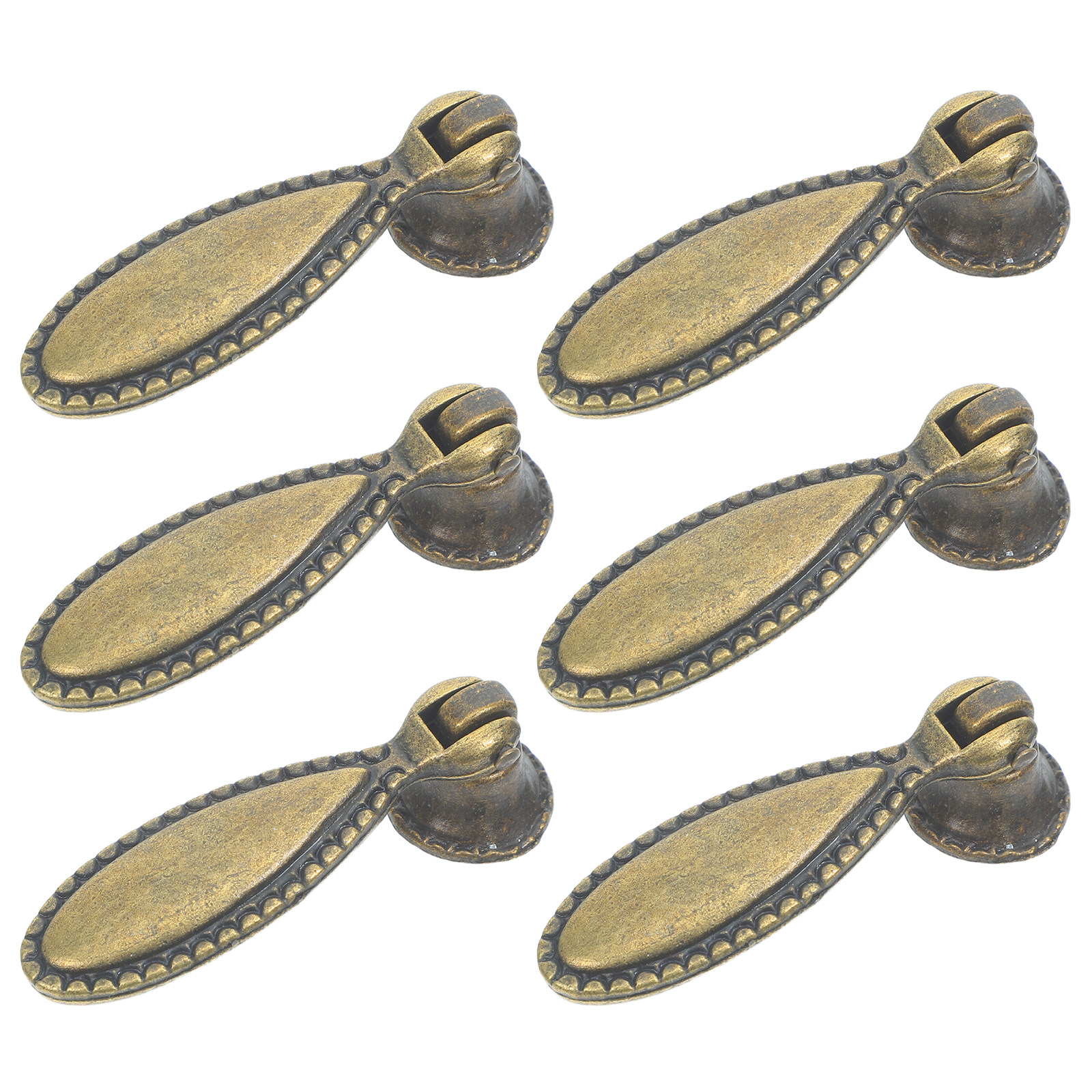 Furniture Hardware Drop Pulls - 6Pcs Bronze Cabinet Pulls Vintage Tear
