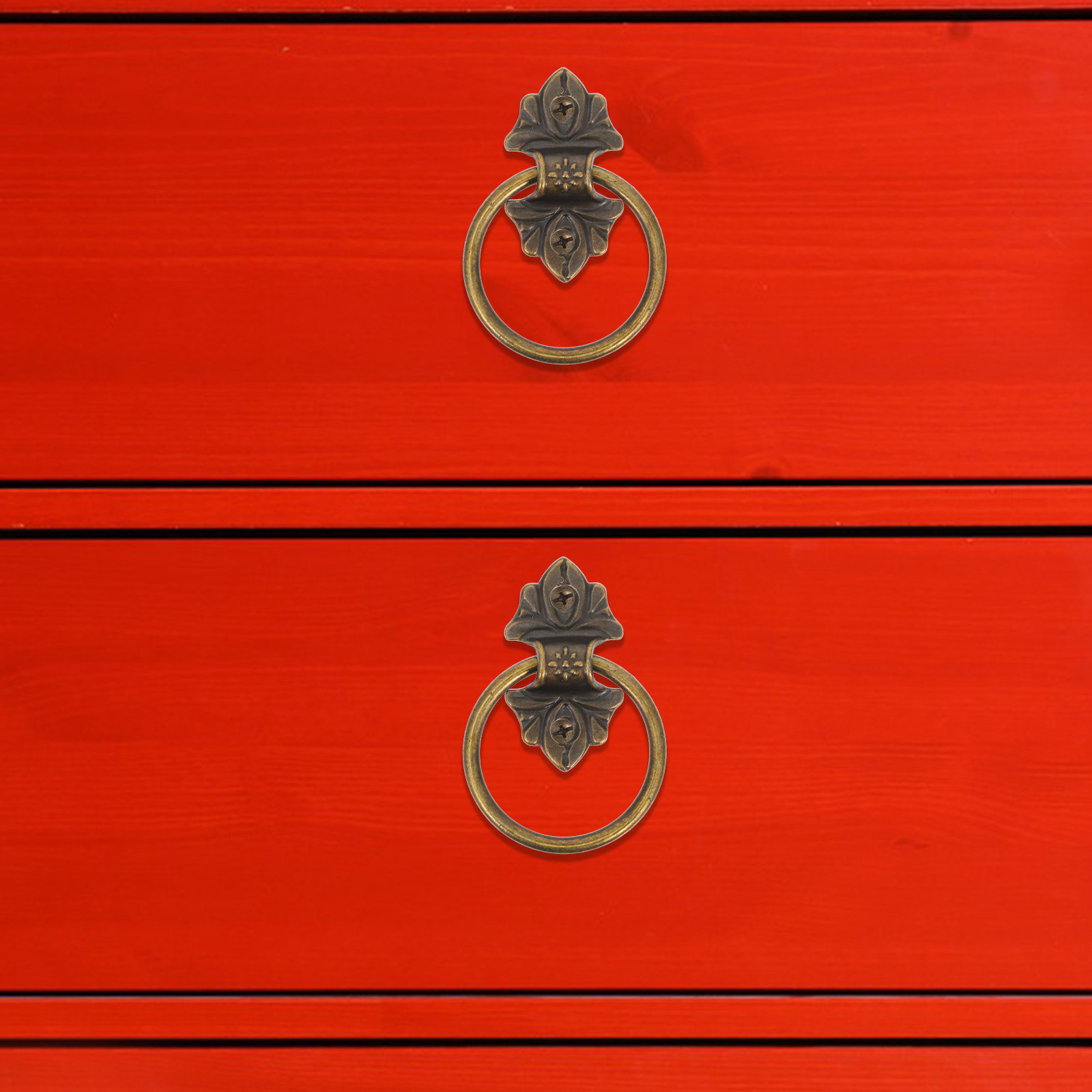 Furniture Hardware Drop Pulls - 2Pcs Vintage Drop Ring Drawer Pulls