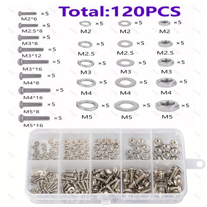 120/320-Piece Hex Nut and Bolt - Furniture Hardware Nut recensie en prijs