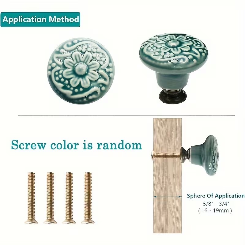 12pcs Ceramic Cabinet Knobs, F - Furniture Hardware China recensie en prijs