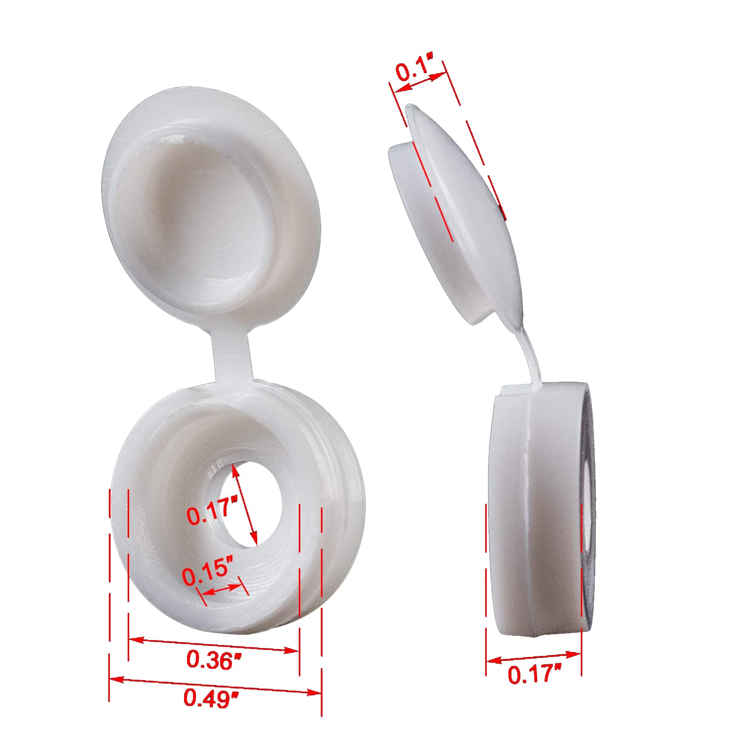 White Hinged Plastic Screw Cap - Furniture Hardware Hinges recensie en prijs