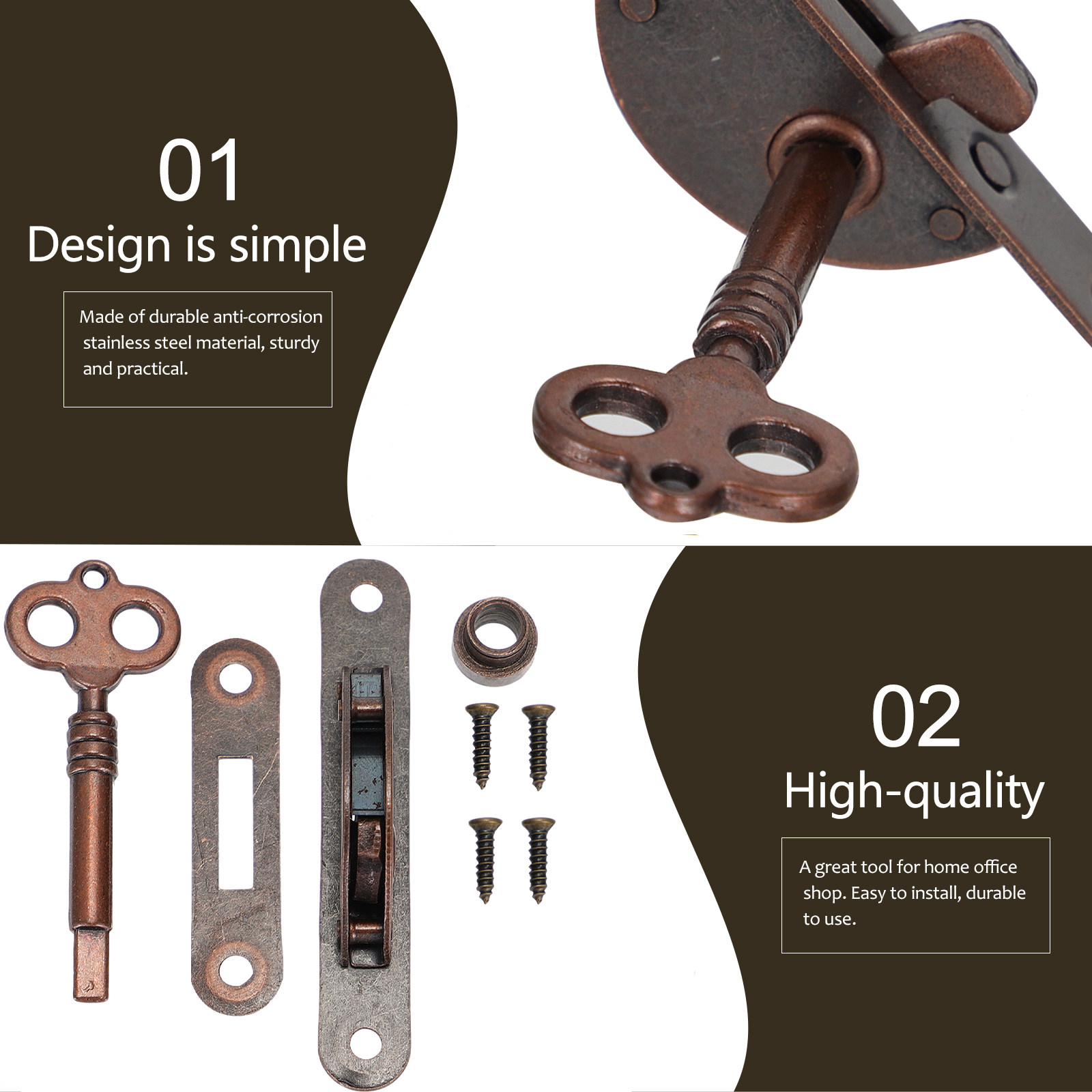 2Set Decorative Vintage Iron L - Furniture Hardware Lock recensie en prijs