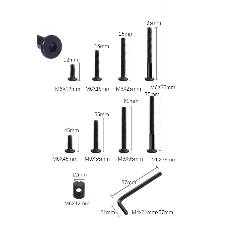 32 Set M6x12mm/16mm/25mm/35mm/ - Furniture Hardware Nut recensie en prijs